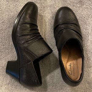 Clarks Black Heeled Shoes